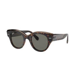 Óculos de Sol Ray-Ban Roundabout RB 2192 1292B1 Dark Grey e Havana on Transparent Brown 47