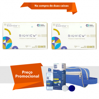 Bioview 55 UV Tórica Com Kit Renu Fresh