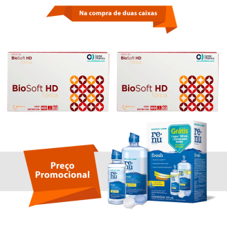 BioSoft HD Tórica para Astigmatísmo Com Renu Fresh