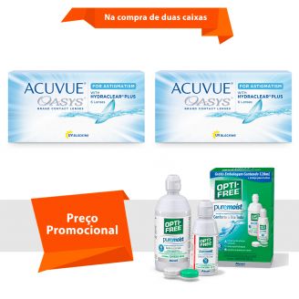 Acuvue Oasys para Astigmatismo com Hydraclear Plus com Opti Free