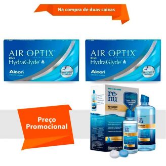 Air Optix Plus Hydraglyde com Renu Advanced
