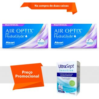 Air Optix plus HydraGlyde Multifocal com UltraSept Sensitive