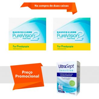 Purevision 2 Multifocal para Presbiopia com UltraSept Sensitive