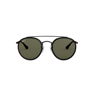 Óculos de Sol Ray-Ban Round double bridge RB 3647N 002/58 Verde escuro Polarizada e Preto 51