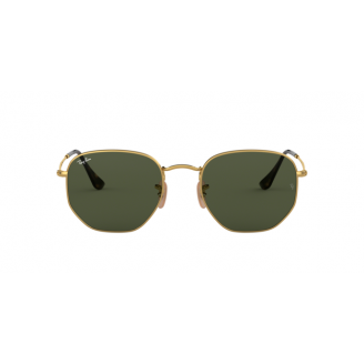 Óculos de Sol Ray-Ban Hexagonal RB 3548NL 001 Verde escuro e Armação Dourada 54