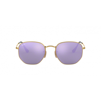 Óculos de Sol Ray-Ban Hexagonal RB 3548N 001/8O Verde Espelhada Lilas e Dourado 54