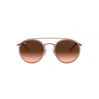 Óculos de Sol Ray-Ban Round Duble Bridge RB 3647N 9069A5 Marron degradê e Dourada com Rosa 51