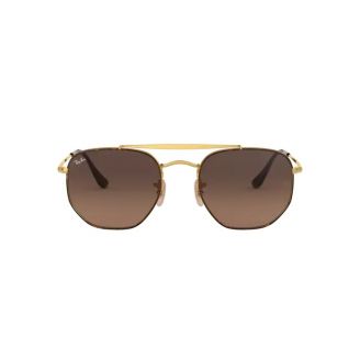 Óculos de Sol Ray-Ban Marshal RB 3648m 910443 Marron degradê e Dourado com demi 54