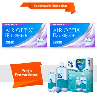 Air Optix plus HydraGlyde Multifocal com Renu Sensitive