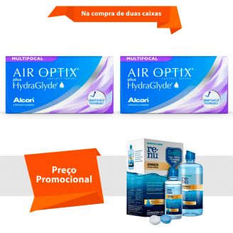 Air Optix plus Hydraglyde Multifocal com Renu Advanced