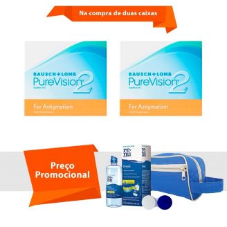 Purevision 2 para Astigmatismo com Kit Renu Fresh