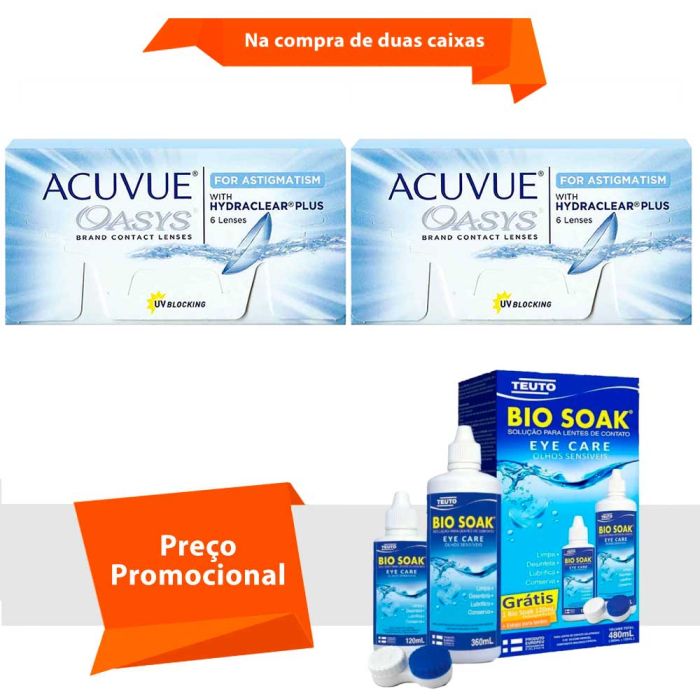 Acuvue Oasys para Astigmatismo com Hydraclear Plus com Bio Soak