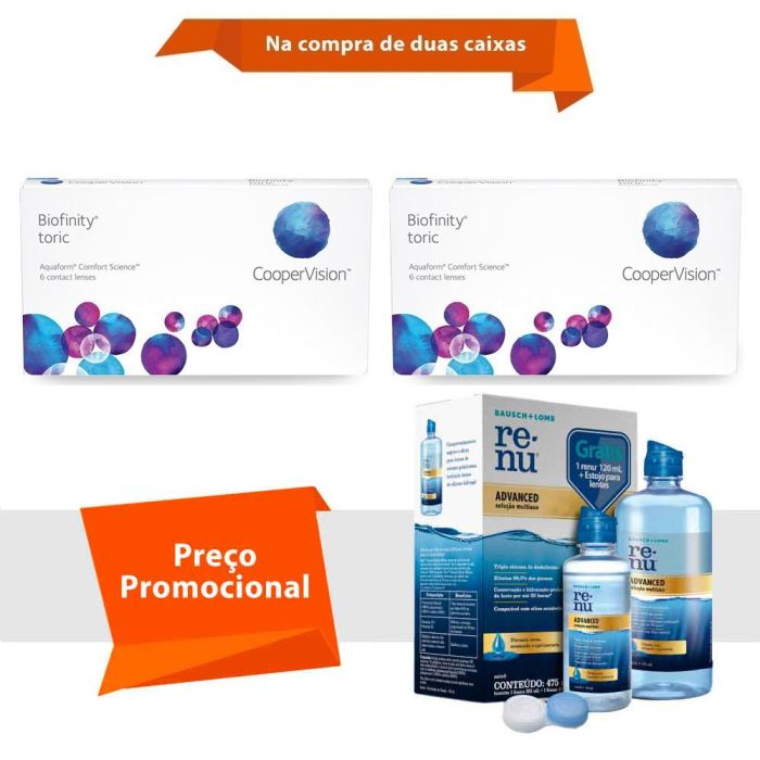Biofinity Toric com Renu Advanced