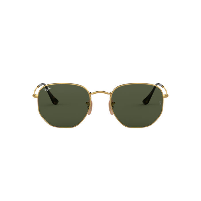 Óculos de Sol Ray-Ban Hexagonal RB 3548NL 001 Lente Verde escuro e Armação  Dourada 51