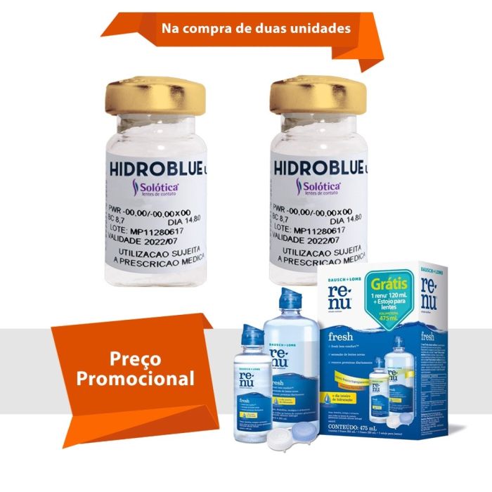 Hidroblue UV Tórica para Astigmatismo Com Renu Fresh
