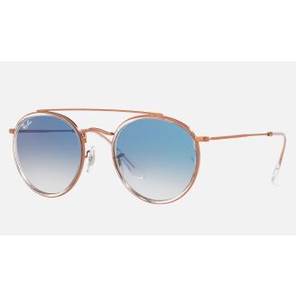 Óculos de Sol Ray-Ban Round double bridge RB 3647NL  91233M Blue Gradient Grey e Gold 51