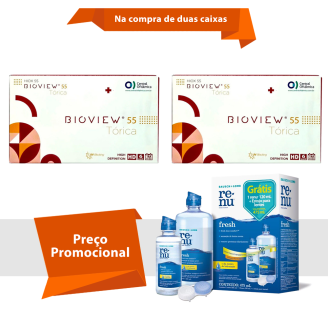Bioview 55 UV Tórica Com Renu Fresh
