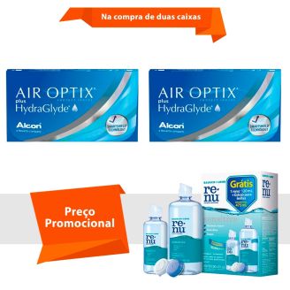 Air Optix Plus Hydraglyde com Renu Sensitive