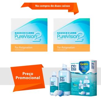 Purevision 2 para Astigmatismo com Renu Sensitive