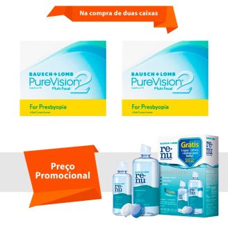 Purevision 2 Multifocal para Presbiopia com Renu Sensitive