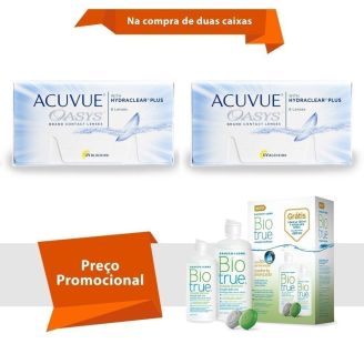 Acuvue Oasys com Hydraclear Plus com BioTrue