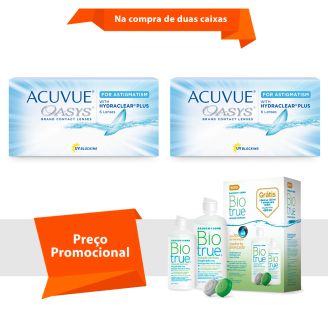 Acuvue Oasys para Astigmatismo com Hydraclear Plus com BioTrue