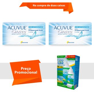Acuvue Oasys para Astigmatismo com Hydraclear Plus com Limp Lent