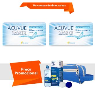 Acuvue Oasys para Astigmatismo com Hydraclear Plus com Kit  Renu Fresh