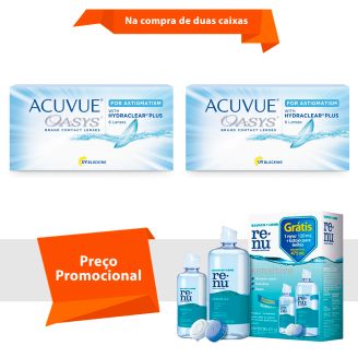 Acuvue Oasys para Astigmatismo com Hydraclear Plus com Renu Sensitive