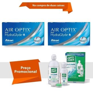 Air Optix Plus Hydraglyde com Opti Free