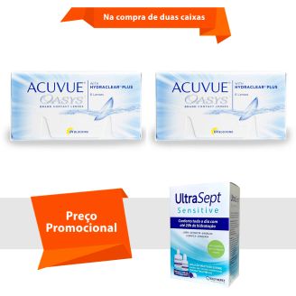 Acuvue Oasys com Hydraclear Plus com UltraSept Sensitive
