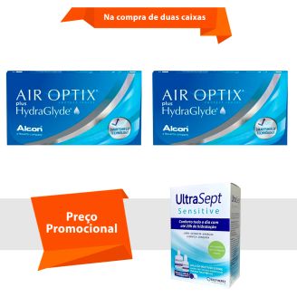 Air Optix Plus Hydraglyde com UltraSept Sensitive
