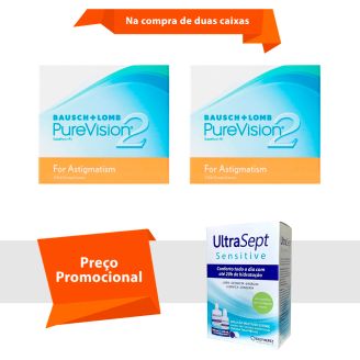 Purevision 2 para Astigmatismo com UltraSept Sensitive