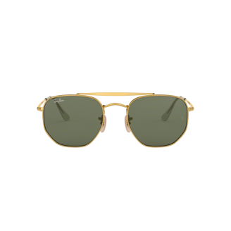 Óculos de Sol Ray-Ban Hexagonal Marshal RB 3648 001 Verde Total e armação Dourada 54