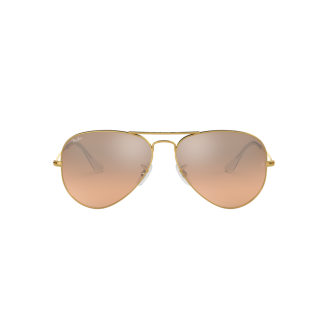 Óculos de Sol Ray-Ban Aviator RB 3025L 001/3E Lente Rosa Semi Espelhada Prata e Dourado 58