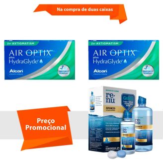Air Optix Plus HydraGlyde para Astigmatismo com Renu Advanced