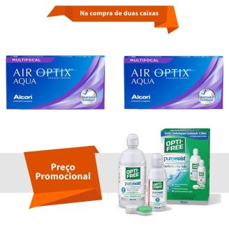 Air Optix Aqua Multifocal com Opti Free