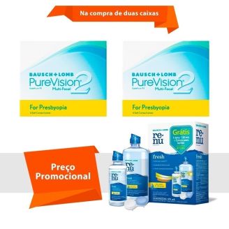 Purevision 2 Multifocal para Presbiopia com Renu Fresh