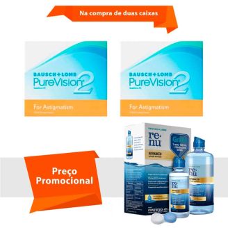 Purevision 2 para Astigmatismo com Renu Advanced