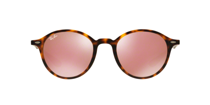 Óculos de Sol Ray-Ban Round Folding RB 4237 Lentes Marrom Espelhado Rosa e Marrom 50