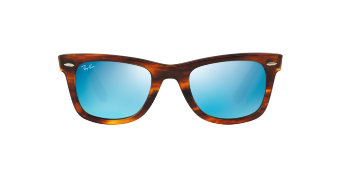 Óculos de Sol Ray-Ban Wayfarer RB 2140 117617 Espelhada Azul e Havana listrado 50
