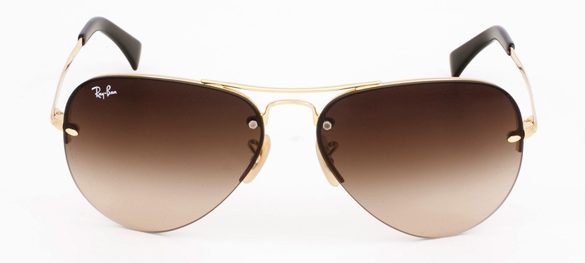 Óculos de Sol Ray-Ban Highstreet RB 3449 Marrom Degradê e Dourado 59